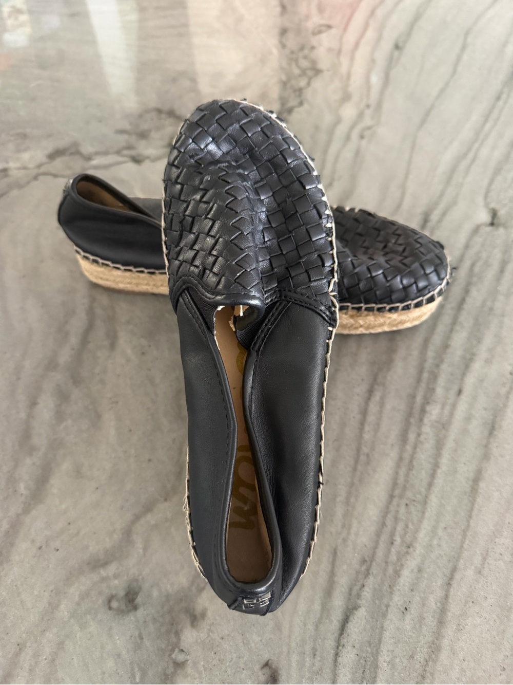 Sam Edelman Black Woven Espadrille Slip-On